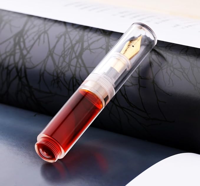 czxwyst Majohn Wancai 2.0 Mini Pocket-Size Eyedropper Fountain Pen (F Nib 0.5mm, Transparent)