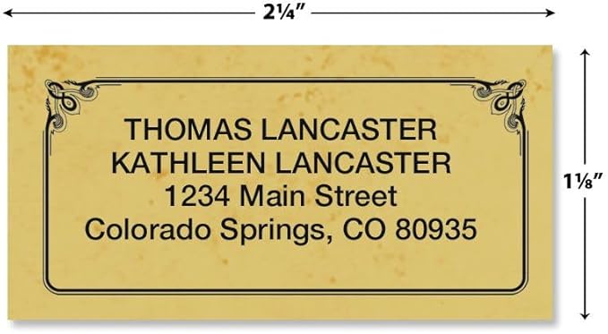 Antique Personalized Return Address Labels- Set of 144, Large Self-Adhesive, Flat-Sheet Labels, by Colorful Images