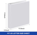 Comix Sturdy 1.5 Inch D-Ring Binders, 1.5'' 3 Ring Binder with Clear View Cover, 2.4mm-Thick, 1-1/2 Inch Rings Holds 350 Sheets of 8.5" x 11" Paper, 6 Packs (White)