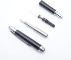 JINHAO 20 Press Fountain Pen, Retractable Capless Resin Pen with Ink Converter (EF Nib 0.4mm, Bright Black)