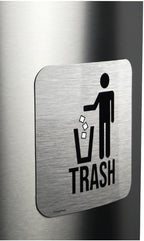 Recycle and Trash Magnets for Kitchen Trash Cans and Recycling Bins, Indoor Trash and Recycle Magnet Combo for Garbage Can Logo Symbol, 2 Magnetic Sticker Adhesives, 5.5 Inch Square, Outdoor Waste Bin