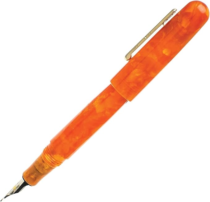 Conklin All American Fountain Pen in Sunburst Orange – Stub Nib, Vibrant Design & Artistic Craftsmanship – Ideal Gift for Calligraphers & Pen Collectors
