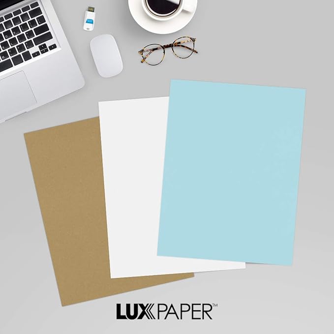 LUXPaper 8.5" x 11" Paper | Letter Size | Pastel Blue | 60lb. Text | 1,000 Qty