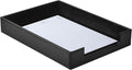 RHCSZ PU Leather Letter Tray - Load Documents Trays Front for Office Desktop Organizer - Desk Magazine, File, A4 Paper Holder - Paper Document File Holder (Black, A4-Tray)