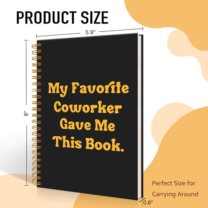Mhfpl My Favorite Coworker Gave Me This Book Funny Black Golden Spiral Notebook, Goodbye Gifts for Coworker, Going Away Party Decorations, Coworker Friendship Gifts, Retirement Gift for Colleagues