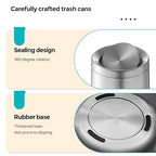 YOJIA 10L / 2.6Gal Small Stainless Steel Sliver Trash Can,Metal Bathroom Garbage can with Lid,Modern Home Décor Wastebasket with Flipping Lid, Garbage Can for Kitchen,Bathroom,Living Room(Silver),