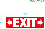 iSYFIX Exit Signs Stickers 12 Pack 12x4 Inch - Laminated Premium Vinyl Directional Right & Left Arrow Signs for Buildings, Office, Workplace, Stores, Schools, Theaters, Parking, Restaurants, Factories