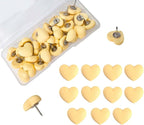 Aoxsie 28pcs Decorative Cute Push Pins Heart Yellow Thumbtacks Thumb Tacks Pushpins for Bulletin Cork Boards Office Products
