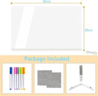 Led Note Board with Colors, 12” X 8” Acrylic Led Light Up Message Board, Acrylic Dry Erase Memo Arts Doodle Desktop Note Illuminated Wordpad Writing Board for Home Shop Christmas etc