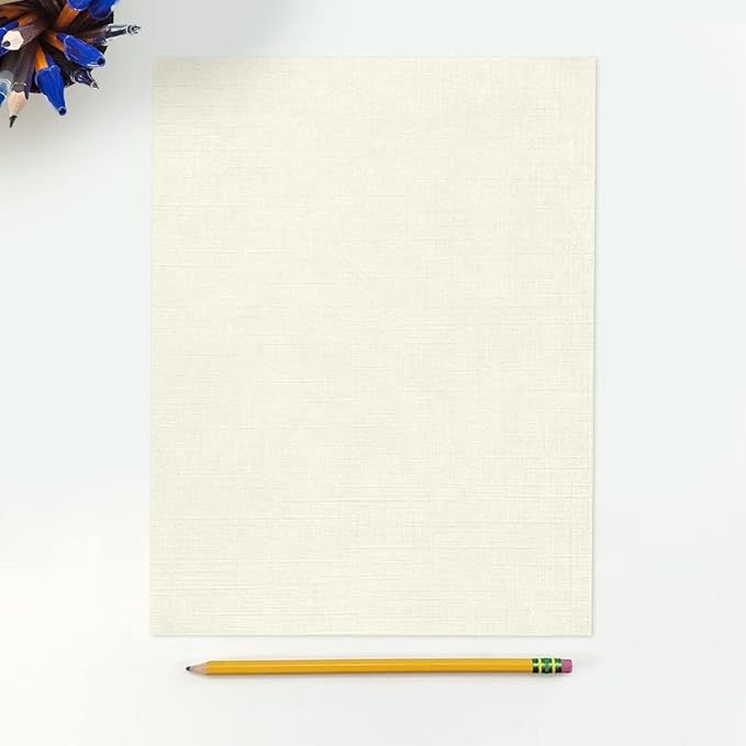 LUXPaper 8.5" x 11" Classic Linen Paper | Letter Size | Natural White | 70lb. Text | 500 Qty