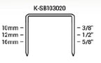 Klinch-Pak K-SB103020-5/8 1/2 Inch Wide Crown and 5/8 Inch Leg Length Heavy-Duty Plier Staple, 2,400 Count, for stapling Trays, Lids, Bags, Header Cards, Fastening End Caps, Container Inserts