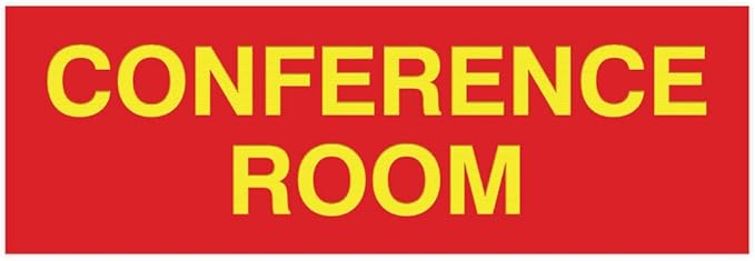 Signs ByLITA Basic Conference Room Sign (Red/Yellow) - Large