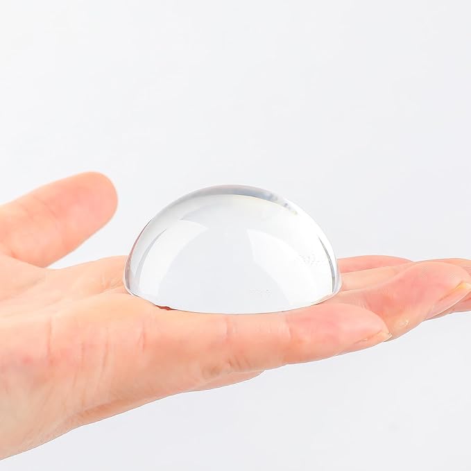 SWTHONY 2pcs 2.4inch Crystal Dome Magnifying Paperweight, Reading Magnifier Glass Paper Weights for Outdoor Events, Office Desk