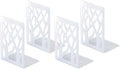 Book Ends, Bookends, Bookends for Shelves, Bookend, Book Ends for Heavy Books, White Metal Book Shelf Holder Home Decorative, Book Stoppers for Shelves, Bookend Supports 2 Pair