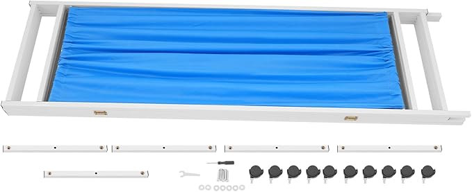 Medical Privacy Screens, Waterproof Nylon Fabric, 78.7 * 70.9 in Foldable Rolling Medical Privacy Screen with Silent Wheels, Suit for Hospitals, Clinics, and Nursing Homes (Blue, 4 Panels)