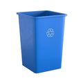 Krollen Industrial 35 Gallon Blue Square Commercial Trash Can
