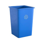 Krollen Industrial 35 Gallon Blue Square Commercial Trash Can