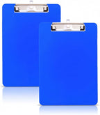 2 PCS Blue Plastic Clipboard with Pen Holder,Nursing Clipboard Standard Letter A4 Size,Thickened Clip Boards 8.5x11,Hanging Clipboards for Women Kids Students School Office Home