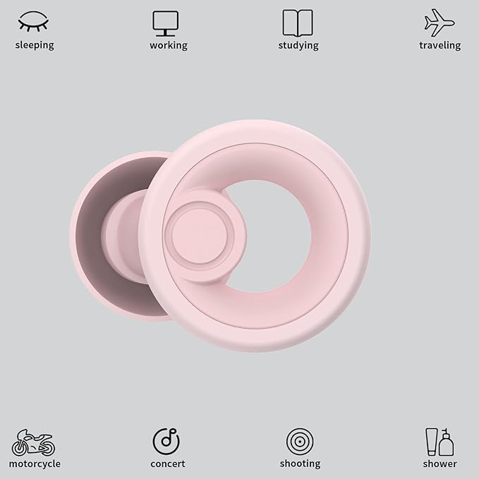 Jayine Ear Plugs for Noise Cancelling Ear Protection EarPlugs for Sleep,Concerts,Work,Study,8 Size Eartips with Small Box,Perfect -30dB Silicone Earplugs for Noise Reduction