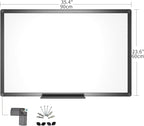 VIZ-PRO Magnetic Dry Erase White Board, 36 X 24 Inches, Black Aluminium Frame