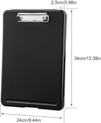 ZCZN Plastic A4 Form Storage Box Case, Clipboard Case, Suitable for School,Utility,Industrial Office, Medical Personnel,Black
