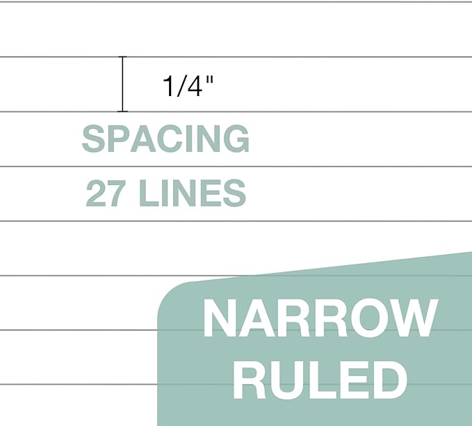 POPRUN Small White Legal Pads 5 x 8 Narrow Ruled, 100GSM Writing Paper Pad, Bulk Lined Notepad Notebooks for Work School, Classroom Office Supplies, 3 Pack