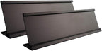 2" x 8" Aluminum Desk Name Plate Holder, Office Business Desk Sign Holder Desktop 2 Pack (Black)