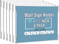 Dingelex Acrylic 11 x 17 Horizontal Sign Holder Wall Mount,Clear Door Sign Holder Hanging Plastic Document Holder,Acrylic Wall Frame Plastic Wall Holders for Paper,6 Pack,No Drilling, Landscape