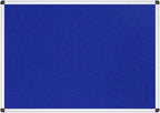 VIZ-PRO Notice Board Felt Blue, 48 X 24 Inches, 3 Pack, Silver Aluminium Frame