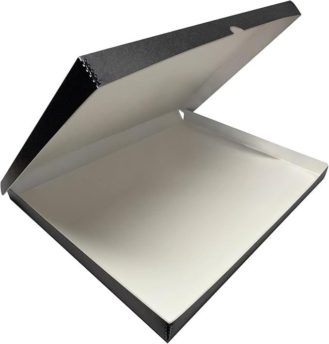 Lineco Folio Storage Box, Clamshell Design with Metal Edge. 18.5x24.5x1.75, Archival Boxboard, Organize and Preserve Photos, Prints, Cards, Magazines, Documents, Art, Ephemera, Family Records, Black