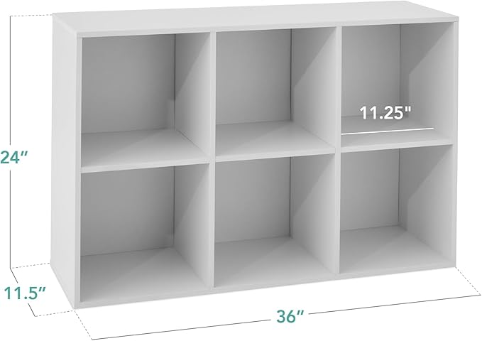 Best Choice Products 6-Cube Storage Organizer, 11in Shelf Opening, Bookcase, Display Shelf, Customizable w/ 3 Removable Back Panels – White