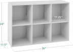 Best Choice Products 6-Cube Storage Organizer, 11in Shelf Opening, Bookcase, Display Shelf, Customizable w/ 3 Removable Back Panels – White