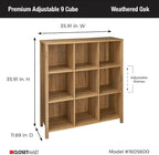 ClosetMaid 9-Cube Premium Adjustable Storage Organizer, Weathered Oak