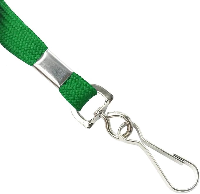 Lanyards Safety Black Lanyards Neck Flat Premium Breakaway Badge Lanyard with J-Hook for ID Nametag Badge Holder (Green, 50 PCS)