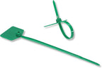 Waterproof Shipping Tags - Self Locking Nylon Writable Marker Ties for Luggage Identification, Plastic Straps Label Mark, Seal Zip Tie for Labeling - 100pcs (Green)