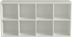 OSCHF 8-Cube Storage Shelf Bookcase - Wooden 4-Tier Floor Standing Open Bookshelf, Modern TV Stand up to 55 Inchs for Home and Office, Warm White