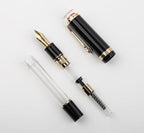 JINHAO 1935 Fountain Pen TIANDAO Series #8 Nib Ink Pen with Guitar-Shaped Clip and Ink Converter (M Nib 0.7mm, Black)