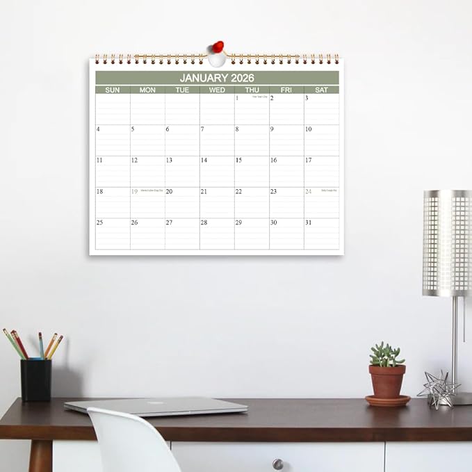 2026 Calendar- Wall Calendar 2026-2027 Runs from January 2026 to June 2027-18 Months Calendar with Thick Paper for Home or Office, 8.5 x 11 Inches, Green