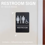 Men's/Women's Restroom Sign for Handicap Accessible Restroom ADA-Compliant Bathroom Door Sign, Made in USA, Pack of 24