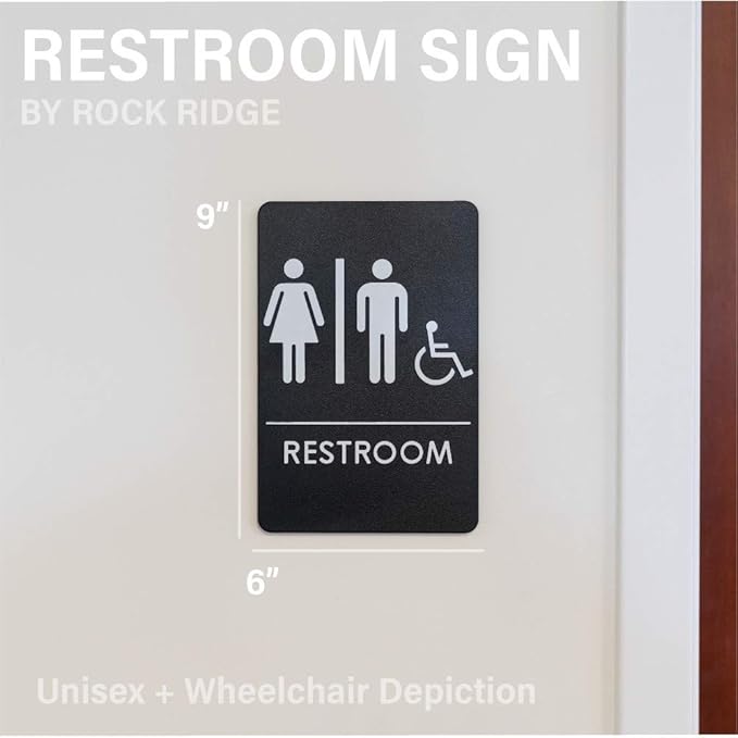Men's/Women's Restroom Sign for Handicap Accessible Restroom ADA-Compliant Bathroom Door Sign, Made in USA, Pack of 24