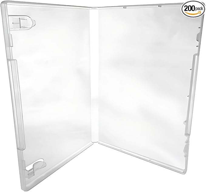 CheckOutStore (200) Plastic Storage Cases for Rubber Stamps with 2 Booklet Clips, 1/2" (14mm) inch Spine Size (Clear)