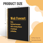 Mhfpl Work Forecast Funny Black Golden Spiral Notebook, Sarcastic Office Workaversary Gifts for Coworker, New Job Office Gifts for Teammates Boss Colleagues Staff Friend