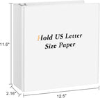 CIXILDTS 1.5-inch D Ring Binders, 3 Ring Binder Fit US Letter Size Paper, 1-1/2" Slant D Ring View Binder with 2 Pocekts, 6-Pack,White