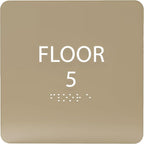 ADA CENTRAL SIGNS - 6" X6" Floor 5 Sign - ADA Compliant Tactile Graphics Grade 2 Braille Text Acrylic Wall Signs - Directional Assistance, Floor Number Safety Sign for Office, school Hospital, Apartment