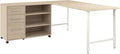 Bush Business Furniture Hustle 72W x 30D Computer Desk and Storage Cabinet with Drawers and Shelves in Natural Elm/White, Modular Office Table for Home and Professional Workspace