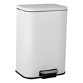 Takywep 13.2 Gallon Brushed Stainless Steel Trash Can with Soft-Close Lid, 3.2/5.3/8/13.2 Gallon Smudge-Resistant Compact Garbage Bin for Kitchen, Bathroom, Office - Black & White