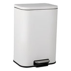 Takywep 5.2 Gallon Brushed Stainless Steel Trash Can with Soft-Close Lid, 3.2/5.3/8/13.2 Gallon Smudge-Resistant Compact Garbage Bin for Kitchen, Bathroom, Office - Black & White