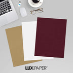 LUXPaper 8.5" x 11" Cardstock | Letter Size | Burgundy Linen | 100lb. Cover (183lb. Text) | 500 Qty