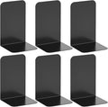 VFINE Bookends 3 Pairs, Black Metal Book Ends, Heavy Bookends for Shelves, Book Stopper for Heavy Books, Book Organizer for Home Office School Supplies