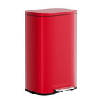 PayLessHere Stainless Steel Trash Can with Lid - Removable Inner Bucket, Foot Pedal, Soft Close for Office, Home, Kitchen (Red, 13 G)
